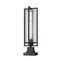 Z-Lite Aura 1 Light Outdoor Pier Mounted Fixture, 6in. W x 27in. H, Black 5013PHBS-SQPM-BK - alternate 4